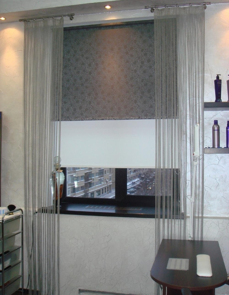 Шторы для ванны в сером тоне